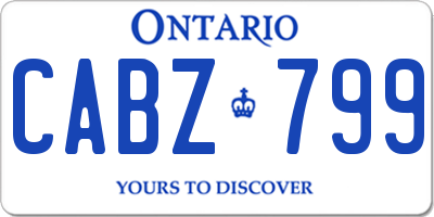 ON license plate CABZ799