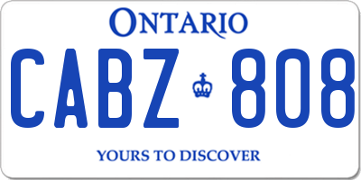 ON license plate CABZ808