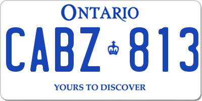 ON license plate CABZ813