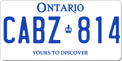 ON license plate CABZ814