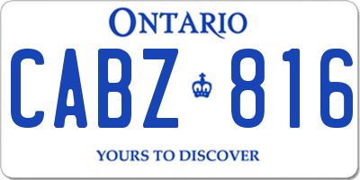 ON license plate CABZ816