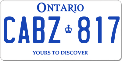 ON license plate CABZ817