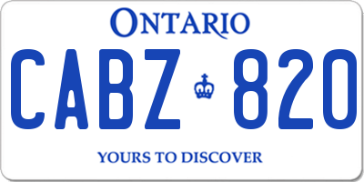 ON license plate CABZ820