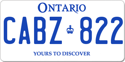 ON license plate CABZ822