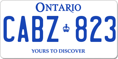 ON license plate CABZ823