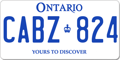 ON license plate CABZ824