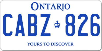 ON license plate CABZ826