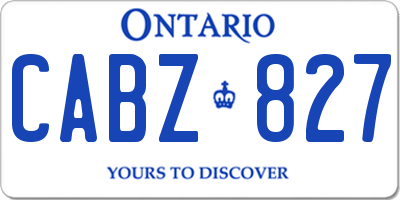 ON license plate CABZ827