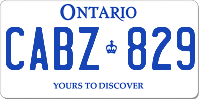 ON license plate CABZ829