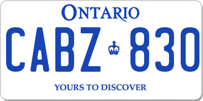 ON license plate CABZ830