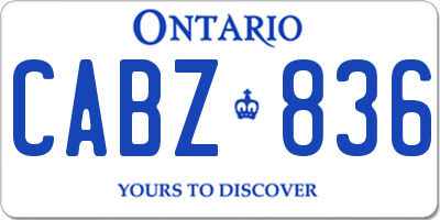 ON license plate CABZ836