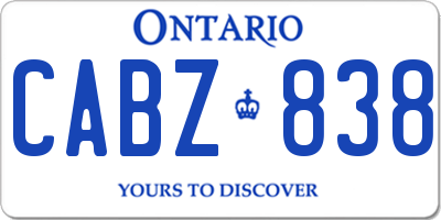 ON license plate CABZ838