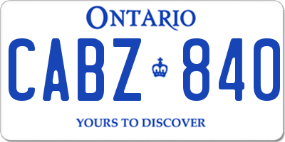 ON license plate CABZ840