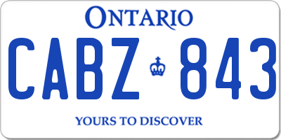 ON license plate CABZ843