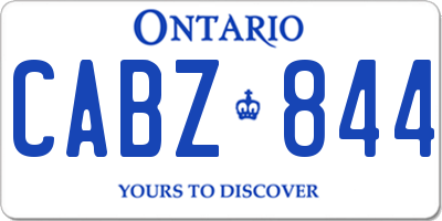 ON license plate CABZ844