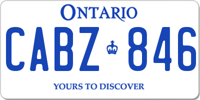 ON license plate CABZ846