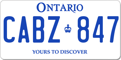 ON license plate CABZ847