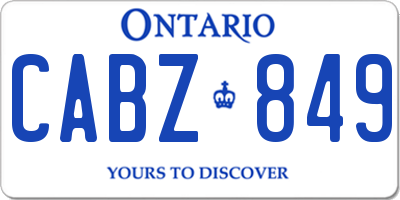 ON license plate CABZ849