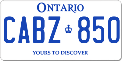 ON license plate CABZ850