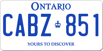 ON license plate CABZ851