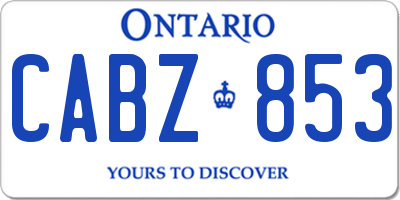 ON license plate CABZ853