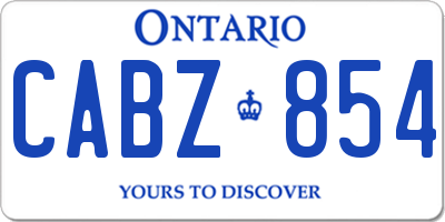 ON license plate CABZ854