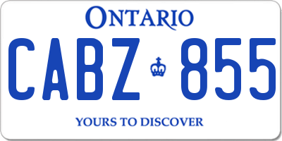 ON license plate CABZ855