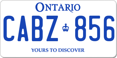 ON license plate CABZ856