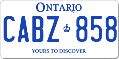 ON license plate CABZ858