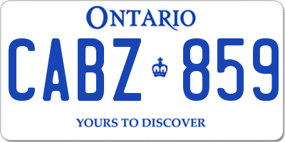 ON license plate CABZ859