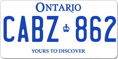 ON license plate CABZ862