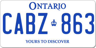 ON license plate CABZ863