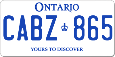 ON license plate CABZ865