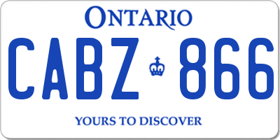 ON license plate CABZ866