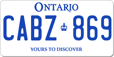 ON license plate CABZ869