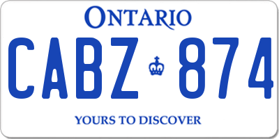 ON license plate CABZ874