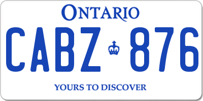 ON license plate CABZ876