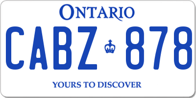 ON license plate CABZ878