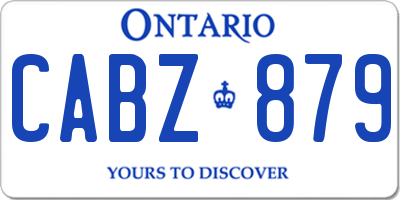 ON license plate CABZ879