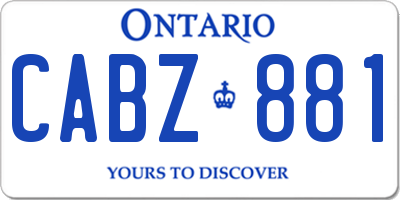 ON license plate CABZ881