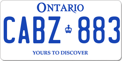 ON license plate CABZ883