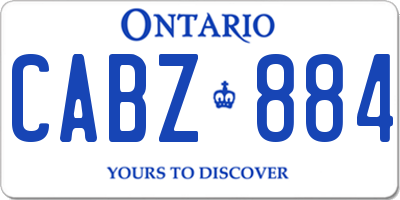 ON license plate CABZ884