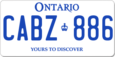 ON license plate CABZ886