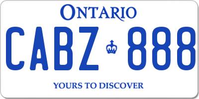 ON license plate CABZ888