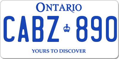 ON license plate CABZ890