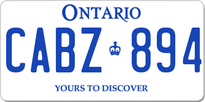 ON license plate CABZ894