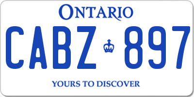 ON license plate CABZ897