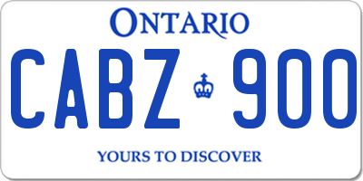 ON license plate CABZ900