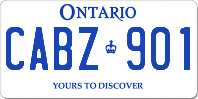 ON license plate CABZ901