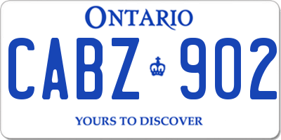 ON license plate CABZ902